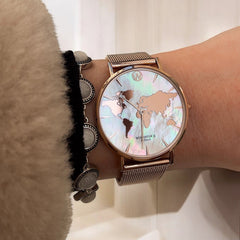 Pearl World Map ® Waterproof Watch