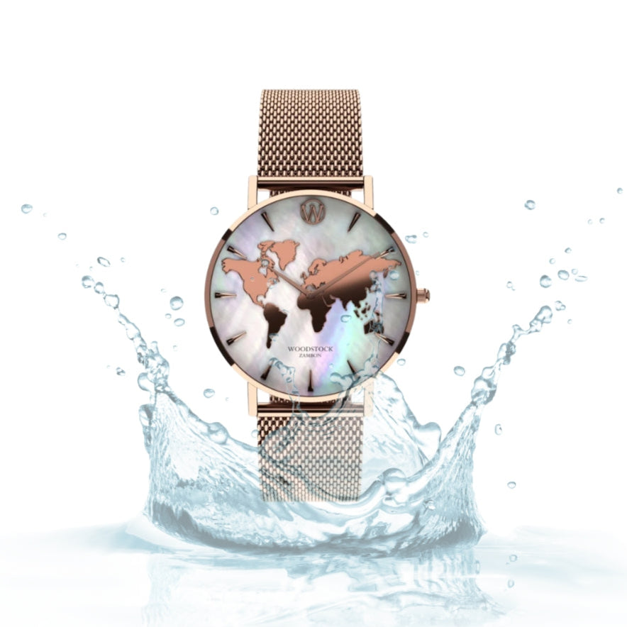 Pearl World Map ® Waterproof Watch