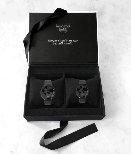 Black Hole 40 mm|Black Hole 36 mm Couple Set Gift Box - WOODSTOCK ZAMBON