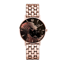 Golden Rose Wave Waterproof Watch