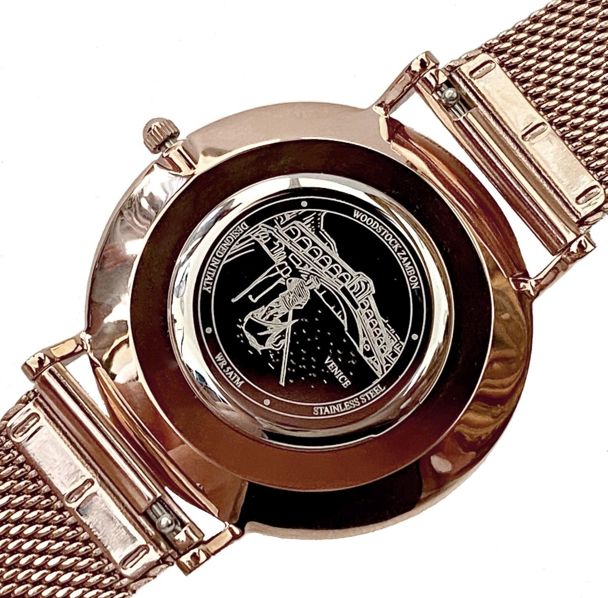 Rose Gold Voyager Waterproof Watch - WOODSTOCK ZAMBON